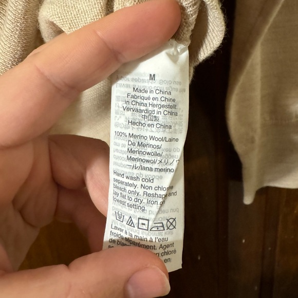 Madewell 100% Merino Wool Polo Sweater - Medium - Oatmeal - Picture 4 of 4